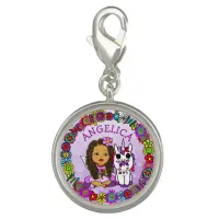 Pretty Fairy and Unicorn Purple Charm