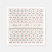 Cute Christmas Pastel Sweater Pattern Holiday Napkins