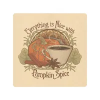 Pumpkin Spice Coffee Vintage Look  Metal Print