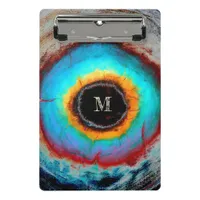 Ethereal Cosmic Eye Monogram Vibrant Abstract Art Mini Clipboard