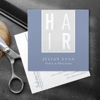 Classy Dusty Blue Hair Dresser Business Card