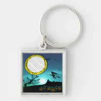 Halloween Witch, Jack o' Lanterns, Photo Frame Keychain