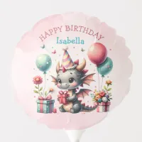 Girl's Dragon Themed Birthday Party Balloon