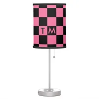 Checkerboard Monogram Pink/Black CMXR Table Lamp