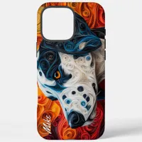 Colorful Dalmatian Portrait iPhone 16 Pro Max Case