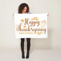 Happy Thanksgiving Fleece Blanket