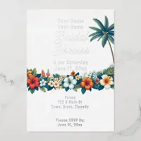 Tropical Island Foil Bridal Shower Foil Invitation