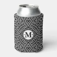 Geometric Pattern Monogram Black and White ID149 Can Cooler