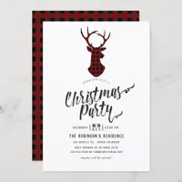 Buffalo Plaid Christmas Party Invitation