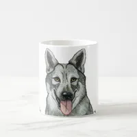 Cute Wolf Wildlife Nature Portrait Watercolour  Coffee Mug