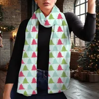 Colorful Christmas Tree Pattern Holiday  Scarf