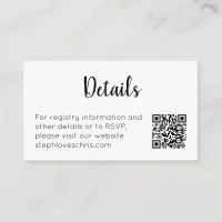 Minimalist Black and White Website QR Code Enclosure Card