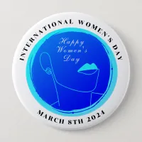 International Women's Day 8th March 2024 Colorful Button