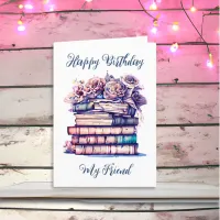 Personalized Happy Birthday for a Book Lover Card