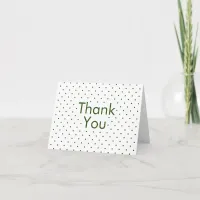 Green on White Polka Dots Thank You Card