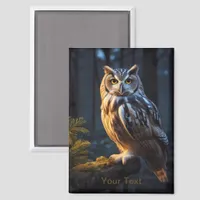 Mystical Blue Owl Magnet