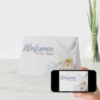 Neutral Floral Welcome to the Team New Employee Card