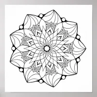 Large Mandala Poster to Color