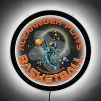 Space Astronaut Slamdunk Cool Kids Room Basketball LED Sign