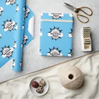 Cool Shark Happy Birthday Name Wrapping Paper