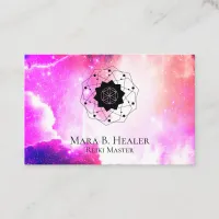 * Universe Cosmic Sacred Geometry Pink Purple Business Card