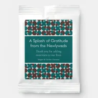 Teal + Brown Retro Shapes Wedding Favor Lemonade Drink Mix