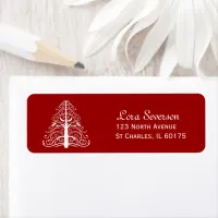 Red Christmas Tree Return Address Label