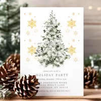 Elegant Snowy Pines Holiday Party Invitation