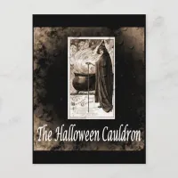 Vintage Halloween Cauldron Postcard