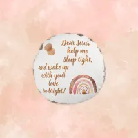 Christian Prayer for kids Brown & Pink | Round Pillow