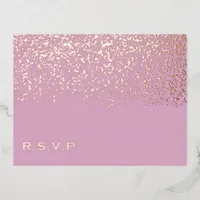 Blush and Rose Gold Foil Wedding RSVP Card