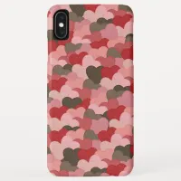 Cute Rustic Red Pink Hearts Pattern iPhone XS Max Case