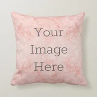 Create Your Own Rose Quartz Pink Sparkle Marble Throw Pillow