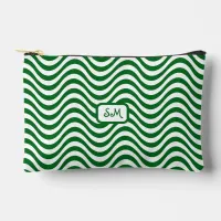 Monogram Green & White Wavy Stripes Psychedelic SM Accessory Pouch