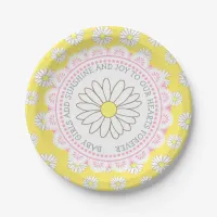 Baby Girl Quote Daisy Themed Baby Shower Plates