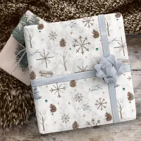 Boho Twigs & Pinecone Christmas ID986 Wrapping Paper