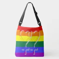 Female Couple Pride Symbols Rainbow Flag Crossbody Bag