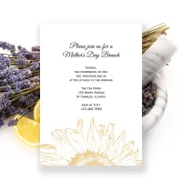 Yellow Sunflower Graphic Mother's Day Brunch Invitation