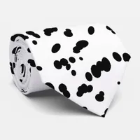 Dalmatian Dog Black and White Spots Pattern Neck Tie