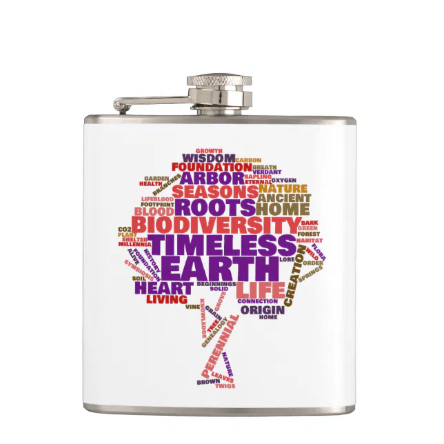 Inspirational Tree of Life Tag Cloud Flask