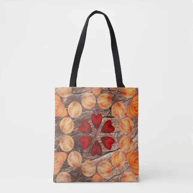 Hearts and circles in Kaleidoscope Tote Bag