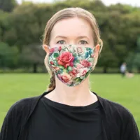 Whimsical Rose Pattern Adult Cloth Face Mask