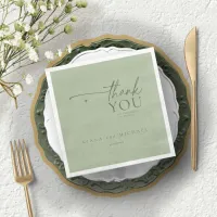 Simply Chic Wedding Thank You Sage/Moss ID1046 Paper Dinner Napkins