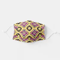 Yellow & Pink Boho Ethnic Geometric Pattern Adult Cloth Face Mask