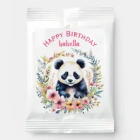 Panda Bear in Flowers Girl's Birthday Personalized Hot Chocolate Drink Mix