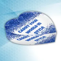 Blue Glitter on White - simple |