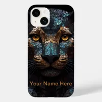 Mosaic Leopard Stained Glass Portrait  Case-Mate iPhone 14 Case