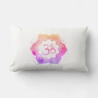 *~* OM AUM Symbol Ombre Flower  Lotus Mandala Lumbar Pillow