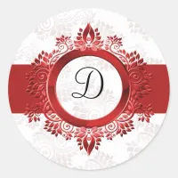 red monogram envelope seal