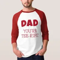 Tee-Rific Dad Golf Pun Red And White T-Shirt